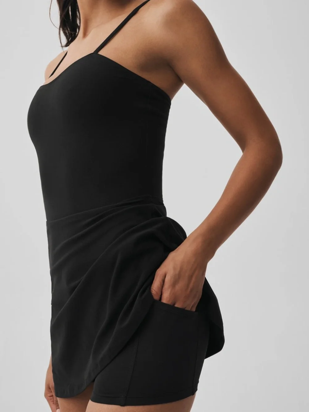 Alo Yoga Alosoft Courtside Tennis Exercise Skort Dress, Black, Small
